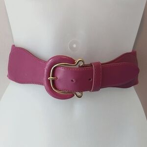 Units Genuine Leather Autumn Purple Elasticized Stretch Belt One Size Fits Most